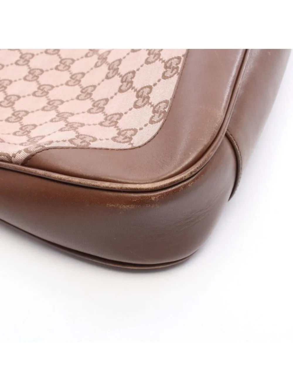 Gucci Handbag Bamboo 2-Way 001 Brown Canvas Leather Shoulder